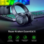 Razer Kraken X Essential Gaming Headset – 7.1 Surround Sound, Cardioid Mic, 40mm Drivers