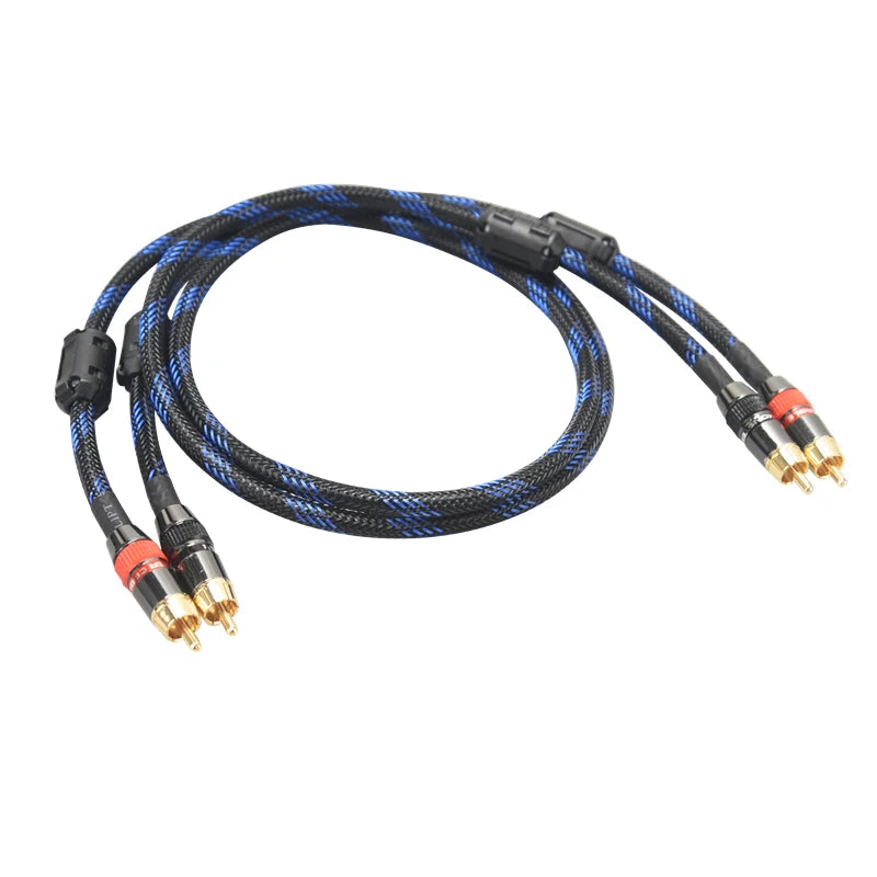 Hi-Fi 2RCA to 2RCA Audio Cable – High Quality 4N OFC, Male-to-Male RCA Cable, Independent Main-Core Shielding, One Pair