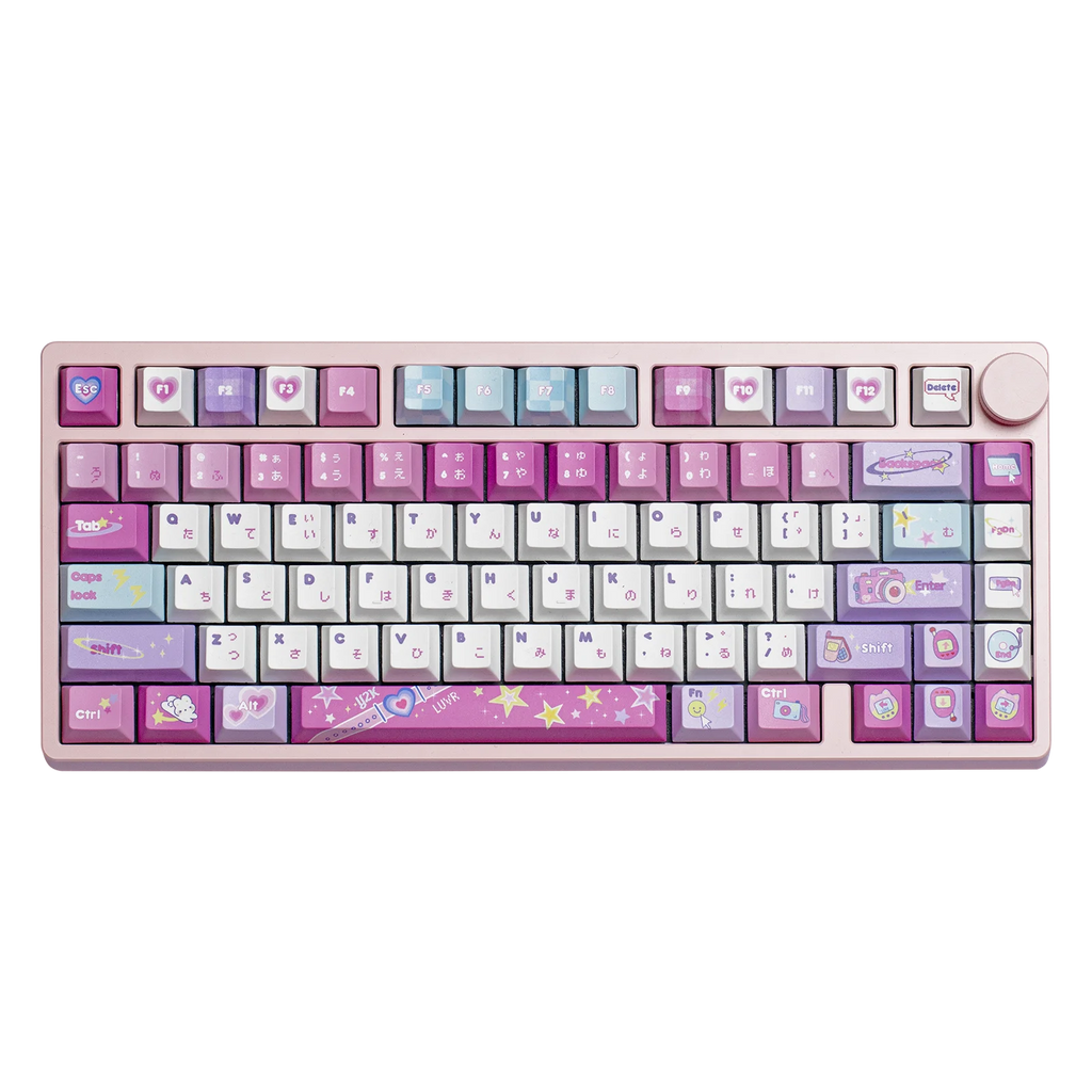 KiiBOOM × Elyxirine Digital Dreams (Pastel Y2K) Keycap Set – 144 Keys, MOA / Cherry Profile, for 60% / 65% / 75% / TKL / Full-Size Keyboards