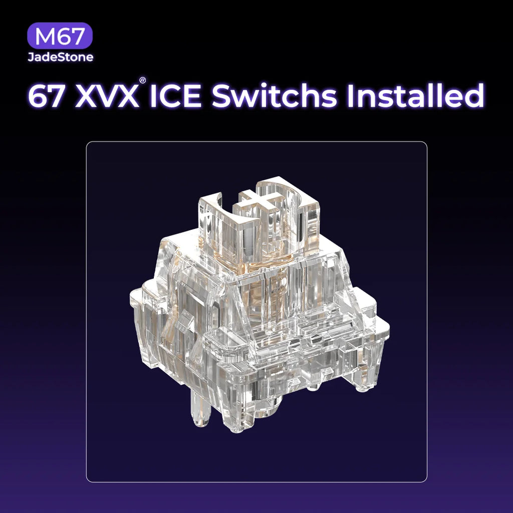 XVX M67 JadeStone Mechanical Keyboard – 65% Layout, IMD-Tech Keycaps, Hot-Swappable, Gasket Mount, Tri-Mode Wireless, Custom RGB