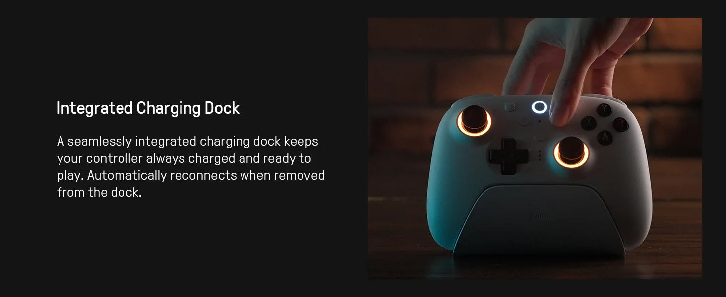 8BitDo Ultimate 2 Wireless Controller, Bluetooth/USB/2.4G Gamepad withTMR Joysticks、Charging Dock for PC,Windows 10,11, Android