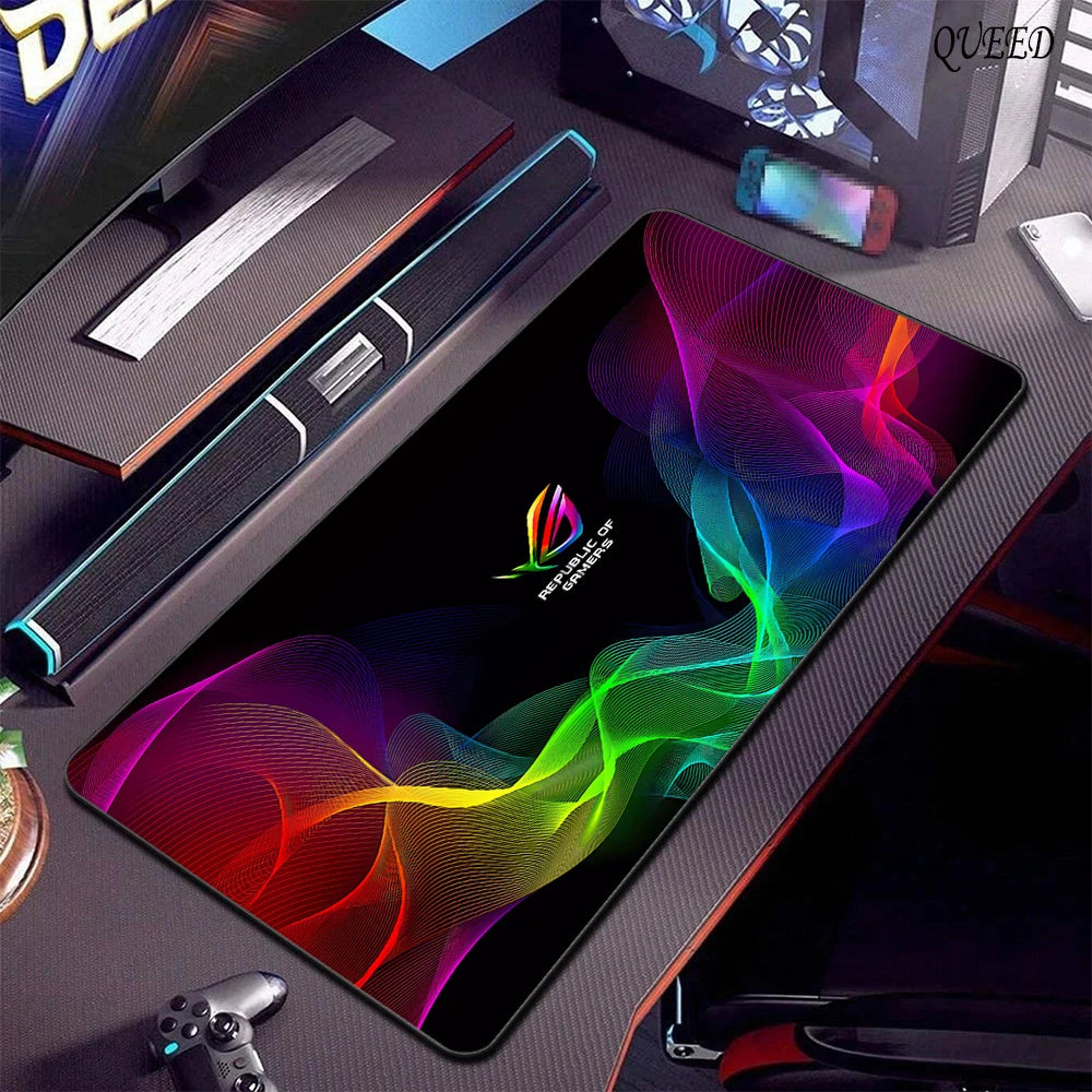 XXL Asus Game MousePad Black ASUS Mouse Pads Large Lock Edge 400x900 Creative Gamer Player Computer Keyboard table mat