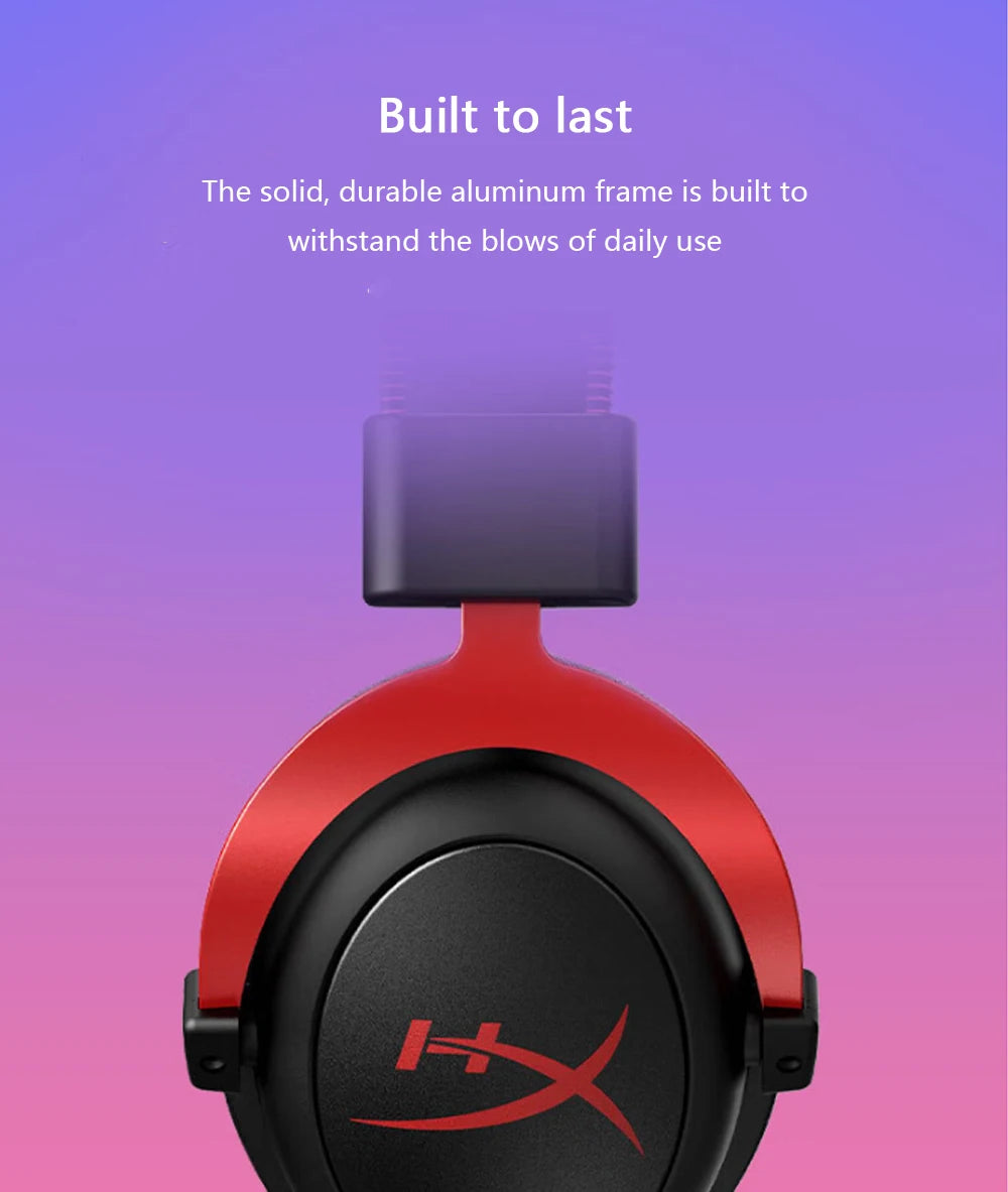 HyperX Cloud II Wired Gaming Headset – Hi-Fi 7.1 Surround Sound, Detachable Mic, USB Sound Card