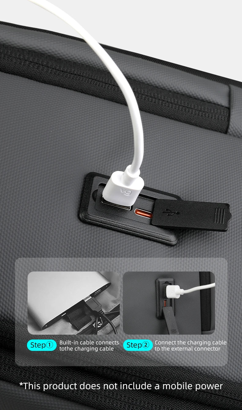 HcanKcan Men's Waterproof Business Backpack - 15.6 Inch Laptop Bag with Large Capacity for Travel, Work & School