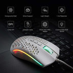 Redragon M808 Storm Lightweight RGB LED USB Gaming Mouse – 12,400 DPI Optical Sensor, 7 Programmable Buttons, Precise Tracking