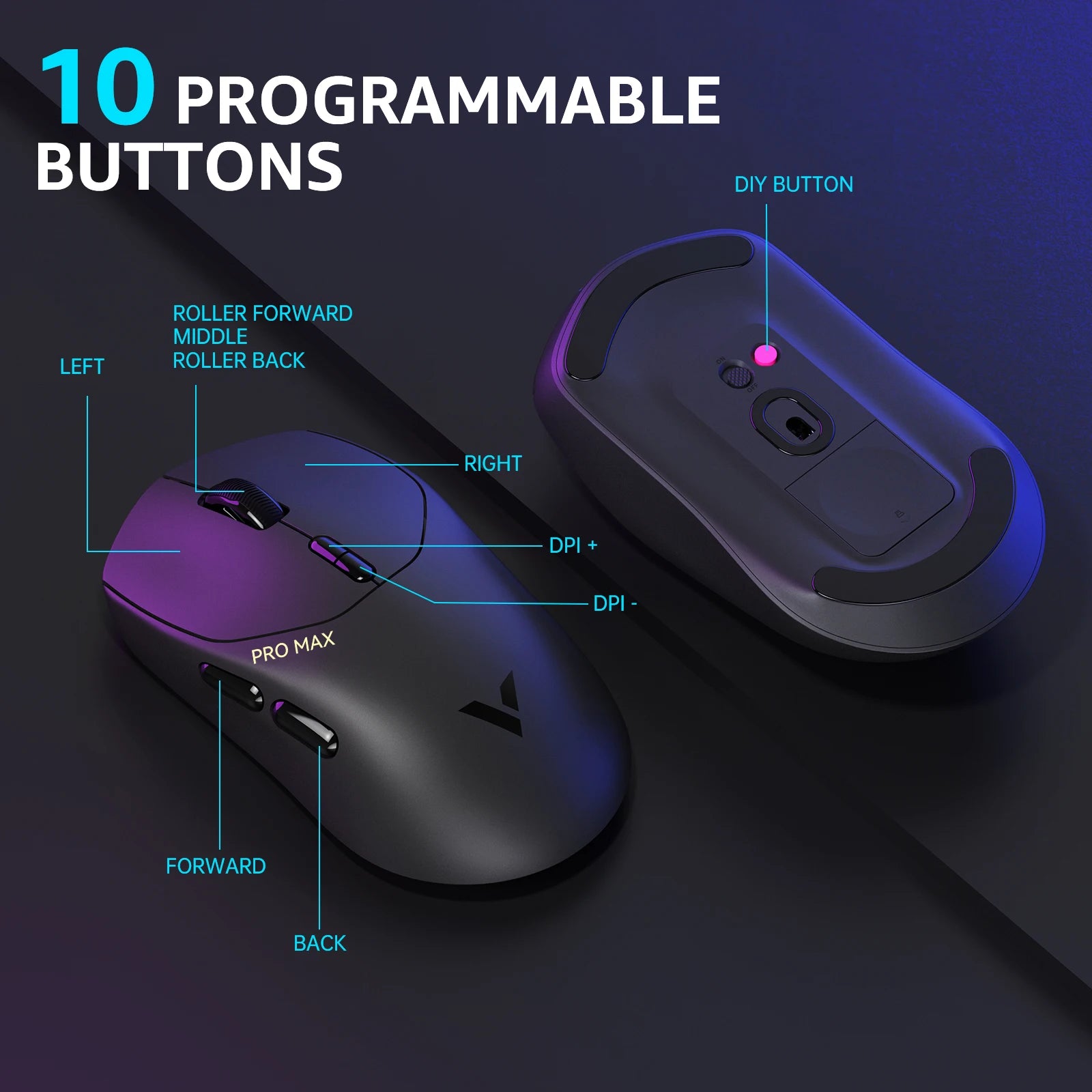 Rapoo VT1 PRO / VT1 PRO MAX Wireless Gaming Mouse – 8KHz Polling Rate, 26,000 DPI, Optical Sensor, for Small & Medium Hands