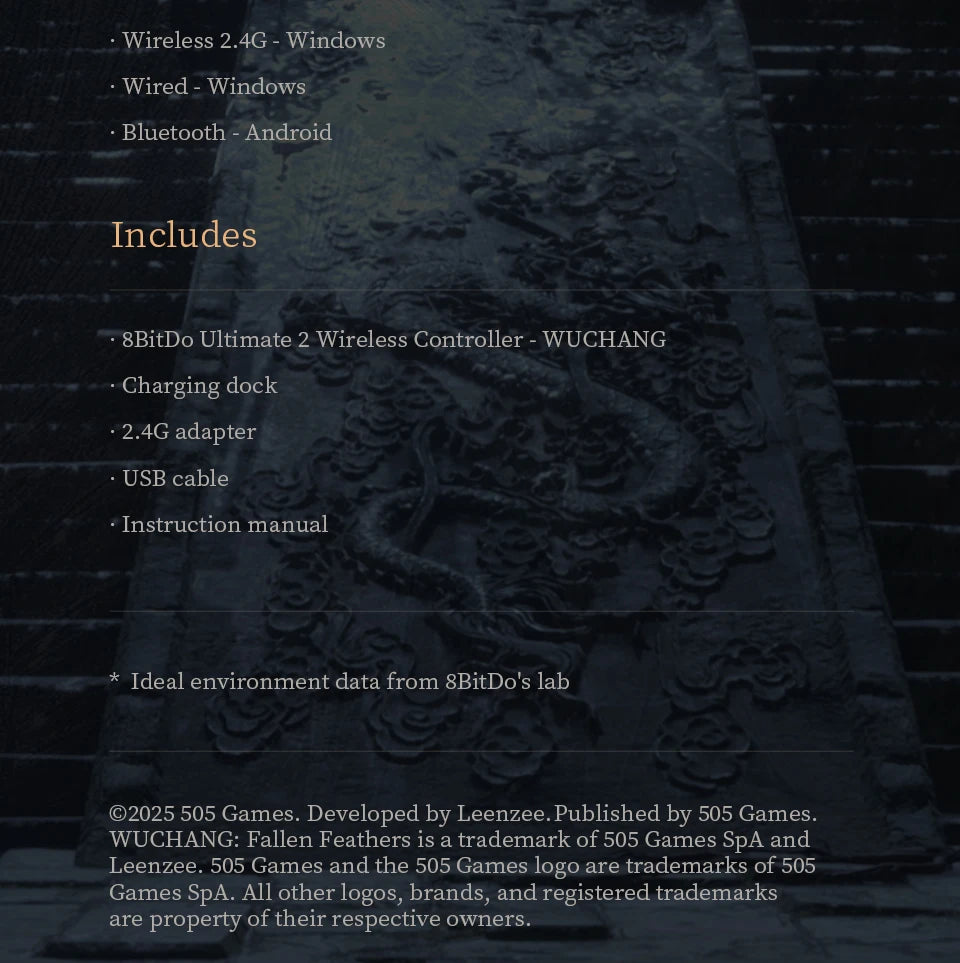 8BitDo Ultimate 2 Wireless Gaming Controller - Hall Effect for PC & Android (WUCHANG Edition)