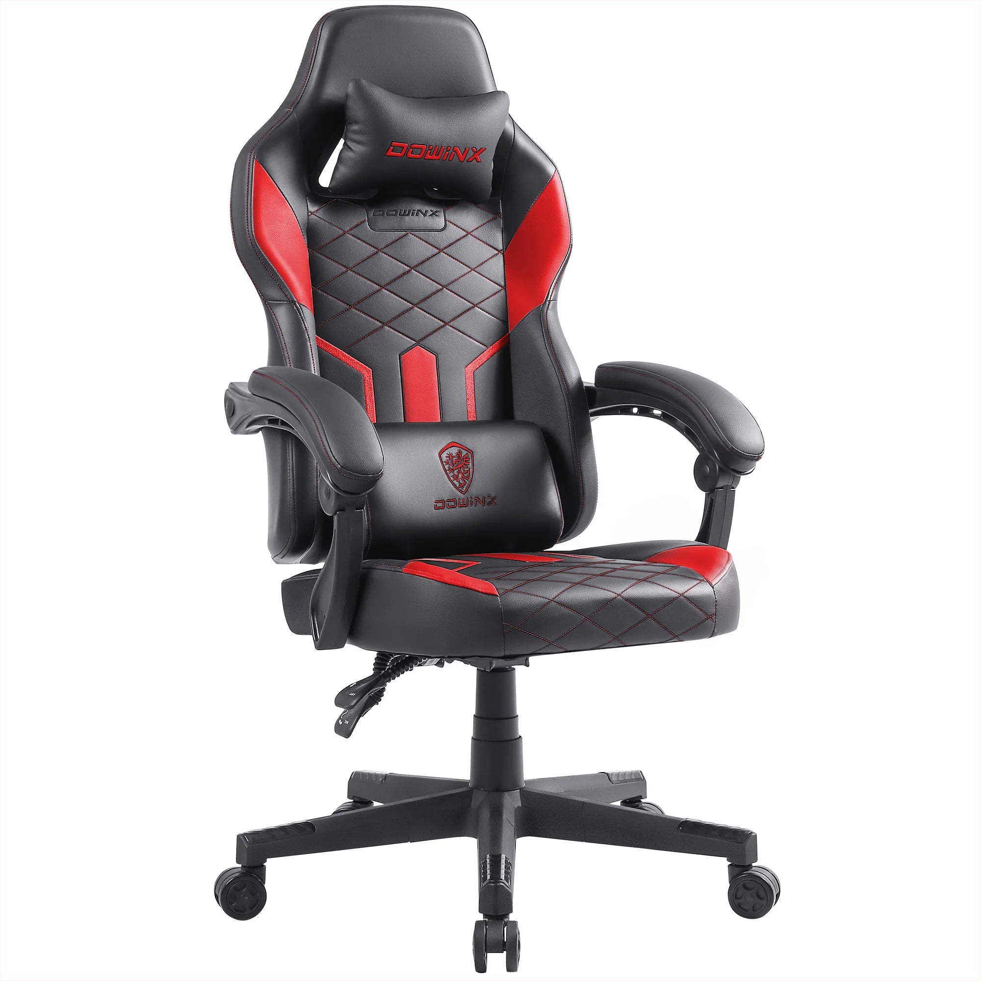 Dowinx Gaming Chair with Pocket Spring Cushion, Ergonomic Computer Chair High Back, Reclining Game Chair Pu Leather 350LBS