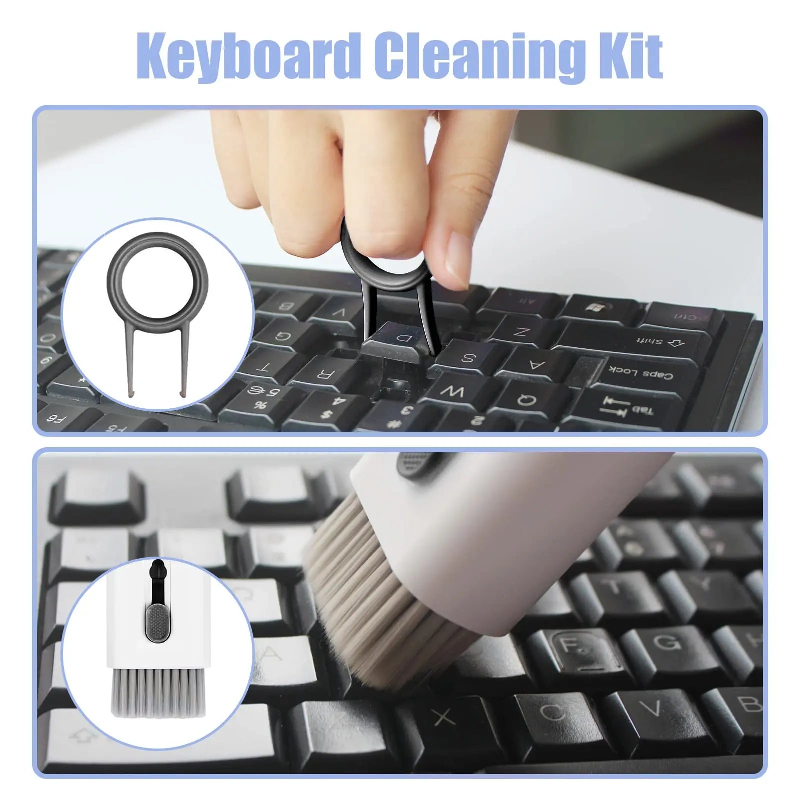 5 in 1 Keyboard Cleaning Brush Kit Keycap Puller Earbuds Cleaner for Airpods Pro 1 2 3 Bluetooth Earphones Case Cleaning Tools