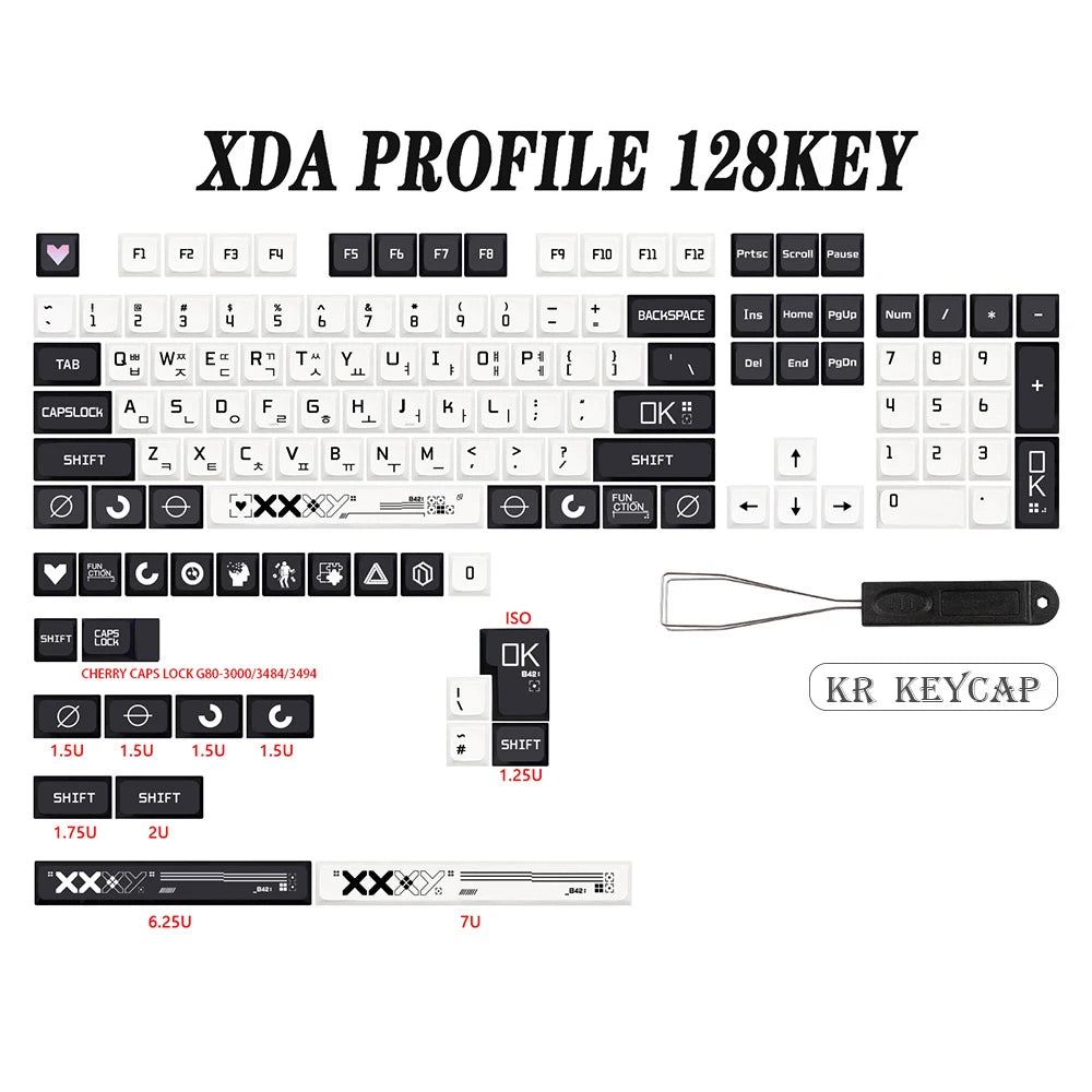 Printstream Theme XDA Keycaps – German / French / Spanish ISO Layout, Dye-Sub, for TKL87 / GMMK Pro / 7U AZERTY Keyboard