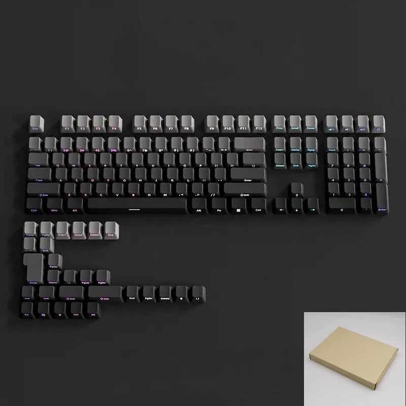 136 Keys Side-Printed PBT Keycaps – Gradient Purple, Double-Shot Shine-Through, OEM Profile, for Gateron MX Switches