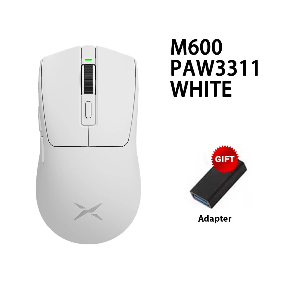 Delux M600 Series Wireless Gaming Mouse – 52g Lightweight, 2.4G Dual-Mode, 26,000 DPI, Macro Support, Rechargeable