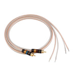 Hi-Fi RCA Speaker Cable – Bare Wire with Replaceable Plug, Speaker Wire to RCA Plug Connector Adapter, RCA to Bare Wire