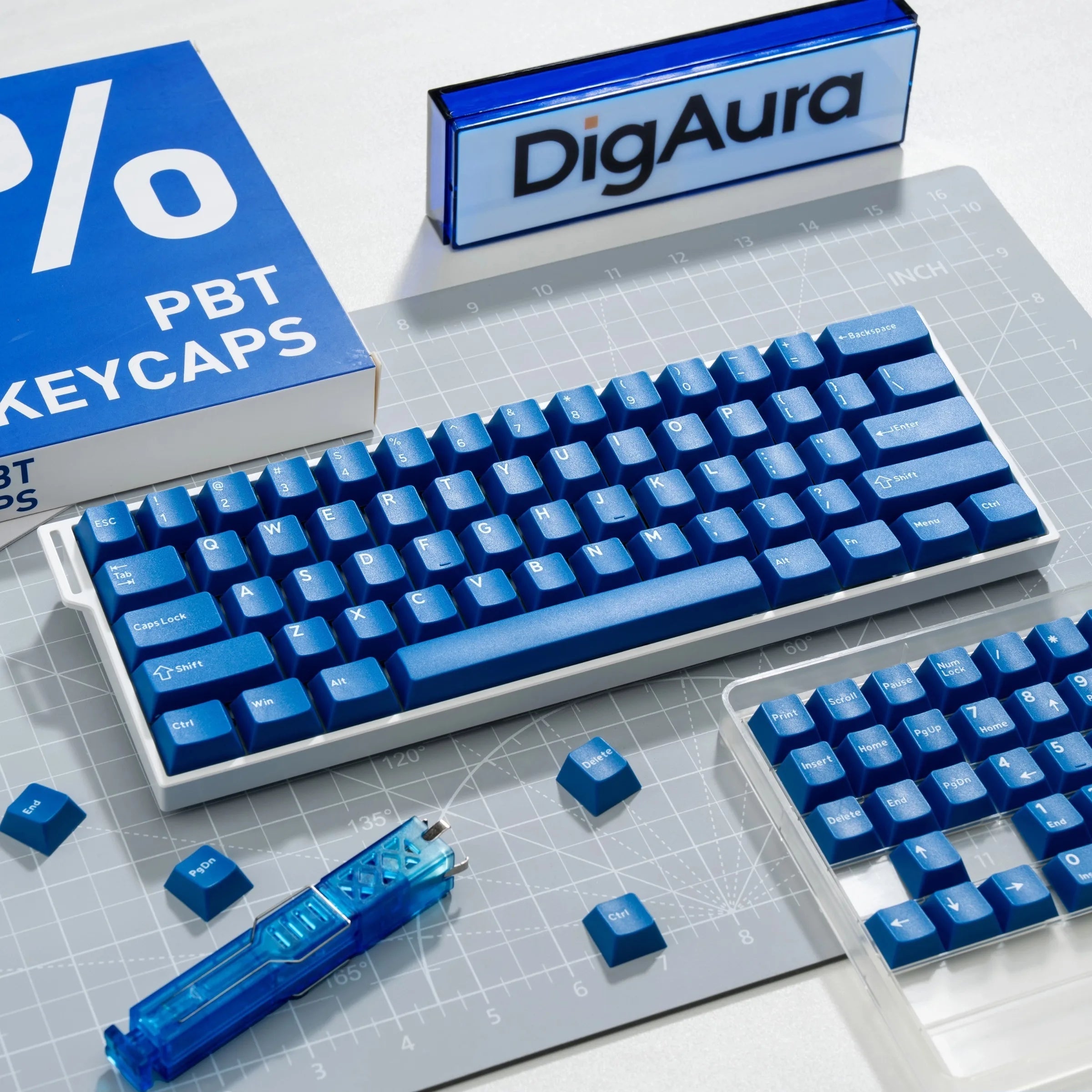 117 Keys Classic Blue Keycaps – Double-Shot ABS, Cherry Profile, for Gateron MX Switches Mechanical Gaming Keyboard