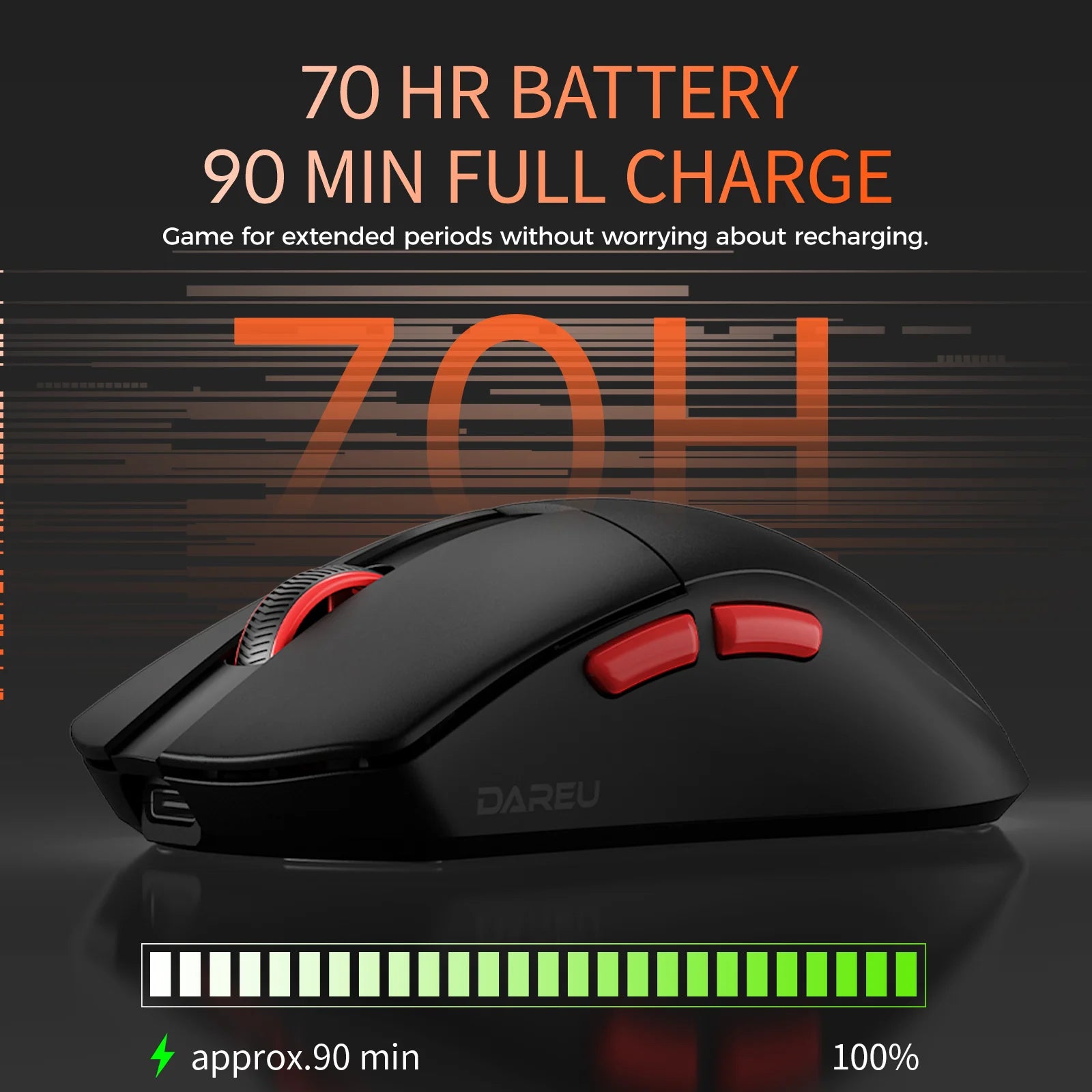 DAREU Dual-Mode Gaming Mouse – 8KHz Polling, 2.4G Wireless & Wired, 35g Lightweight, 30,000 DPI, AIM-750 Sensor