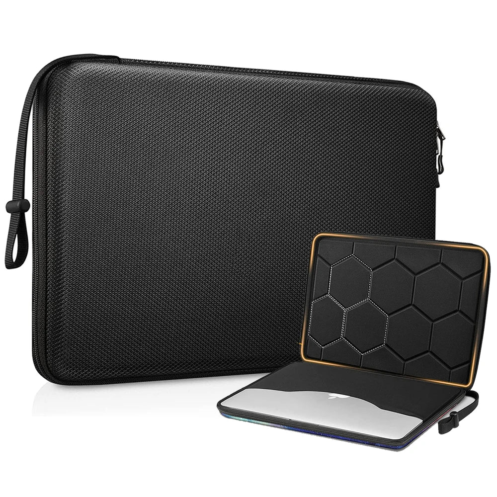 13-15.6 inch Laptop Sleeve Bag - Shockproof Waterproof EVA Protective Carrying Case with Straps