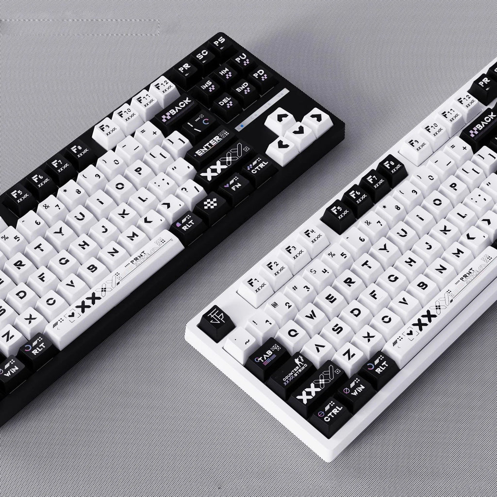 130 Keys Printstream PBT Keycaps – Cherry Profile, 5-Side Dye-Sublimation, for Gateron MX Switches Mechanical Gaming Keyboard