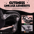 Pink Gaming Chair, Cute Cat Ear Claw Waist Pad, Ergonomic Computer Chair with Footrest, Reclining Computer Gaming Chair