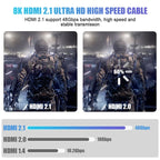 8K HDMI 2.1 Cable – 48Gbps Ultra High-Speed, 4K@120Hz / 8K@60Hz, eARC/ARC, HDCP for PC, Laptop, Projector, HDTV, PS5 (1m/2m/3m)