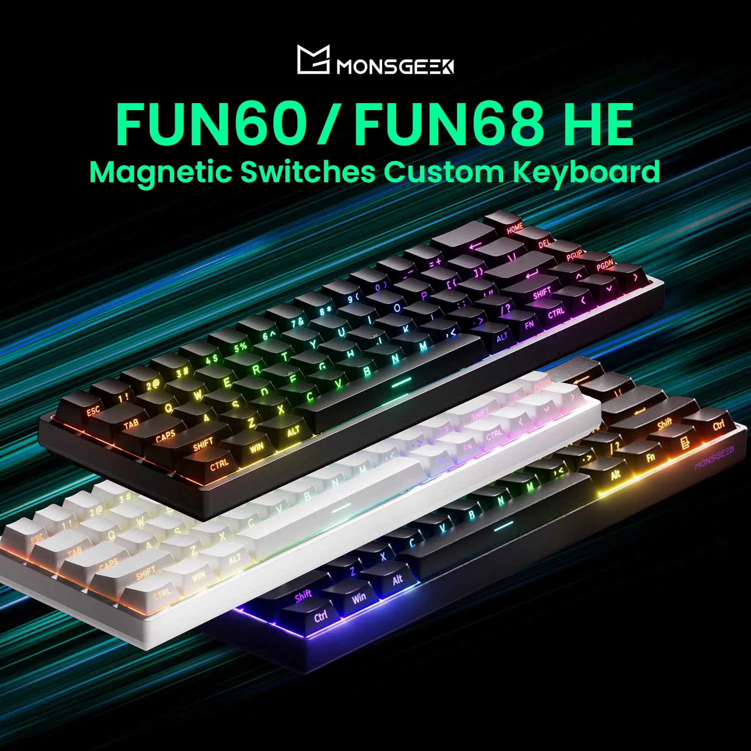 Akko MonsGeek FUN68 / FUN60 PRO & MAX HE Magnetic Keyboards – 60% / 65%, Rapid Trigger, 8K, Custom Esports Gaming Keyboard