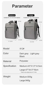 17.3-inch Laptop Backpack - Large Capacity Waterproof Travel Backpack with Multi-Pockets for Men