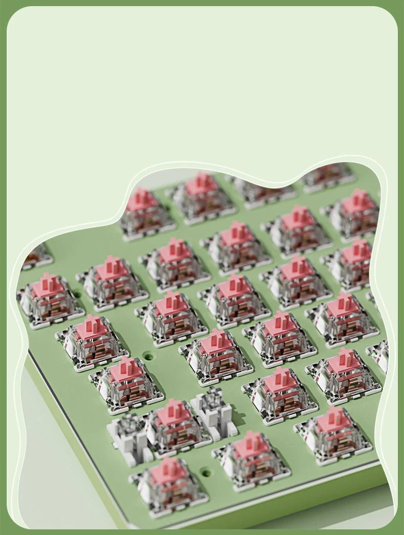 EWEADN V20 Punk Typewriter Mechanical Gaming Keyboard – 104 Keys, Round Keycaps, LED White Backlight, Key-Wire Separation Design