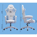 Ergonomic Gaming Chair - Comfortable Office Chair with Mute Rollers, Rotating Lift, Adjustable Backrest