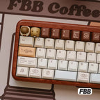FBB Otter Coffee Theme Keycaps – PBT, Gaming Mechanical Keyboard Keycaps for MX Switch, PC Custom DIY Cute Artisan Accessory
