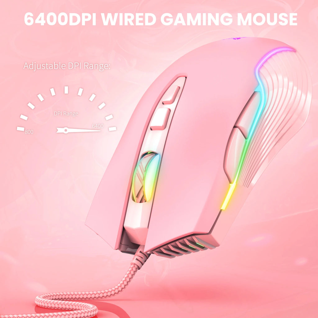ONIKUMA RGB Gaming Headset – Detachable Cat Ears, Wired, Noise-Canceling Mic, Esports Style