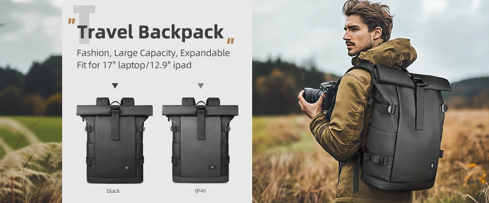 HcanKcan Men's Waterproof Business Backpack - 15.6 Inch Laptop Bag with Large Capacity for Travel, Work & School