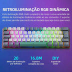 Machenike K500-B61 Mini Mechanical Keyboard – 60%, ABNT2 Layout, RGB Backlight, Hot-Swappable, NKRO, Wired Gaming Keyboard