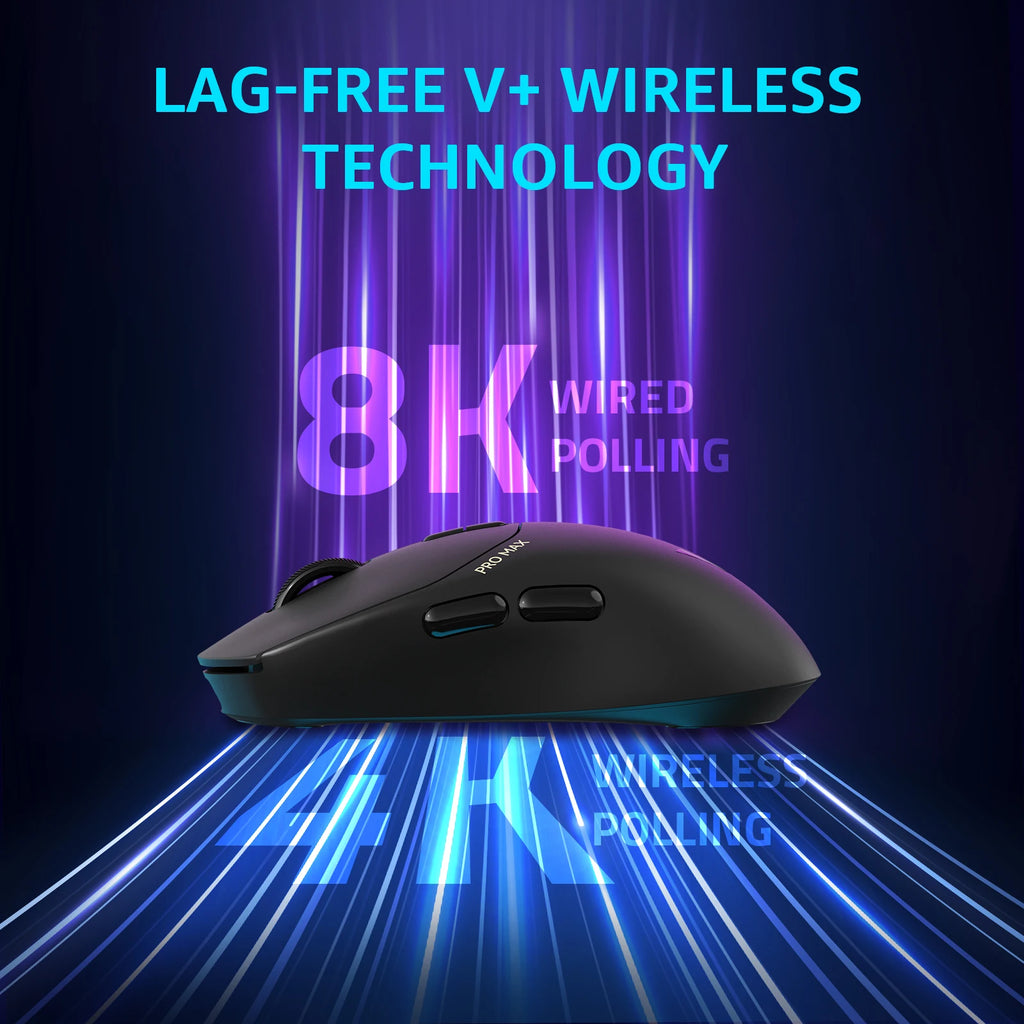 Rapoo VT1 PRO / VT1 PRO MAX Wireless Gaming Mouse – 8KHz Polling Rate, 26,000 DPI, Optical Sensor, for Small & Medium Hands