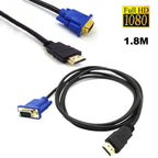 1-5m HDMI-Compatible To VGA Cable Male to Male 1080P AV Adapter Cord Converter For PC HDTV