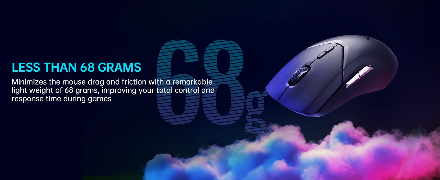 Rapoo VT9 PRO Wireless Gaming Mouse – PAW3398 Sensor, 26,000 DPI, 68g Lightweight, Wired & Wireless, 160H Long Battery Life