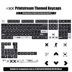 130 Keys Printstream PBT Keycaps – Cherry Profile, 5-Side Dye-Sublimation, for Gateron MX Switches Mechanical Gaming Keyboard