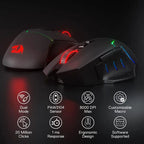 Redragon M690 PRO Wireless Gaming Mouse – 8,000 DPI, Wired Option, 8 Macro Buttons with Rapid Fire Key, PC/Mac/Laptop, Black/White
