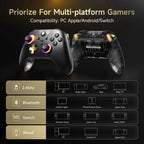 EasySMX D05 Wireless Gaming Controller Gamepad for PC/Switch/TV/Phone with Charging Dock RGB Hall Effect Joysticks Triggers