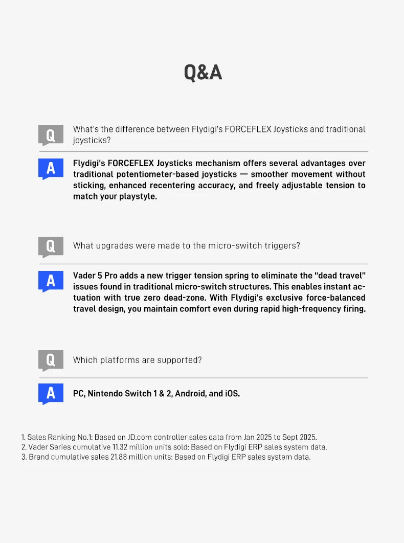 Flydigi Vader 5 Pro Gaming Controller With Hall Rocker FORCESWITCH™ Triggers Switch 1000Hz Gamepad For Mobile Switch TV PC