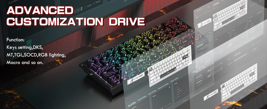 ATTACK SHARK X68 Pro HE Wireless Gaming Keyboard – 8K Polling, Rapid Trigger, Hot-Swap, RGB Backlit, Magnetic Mechanical Switches