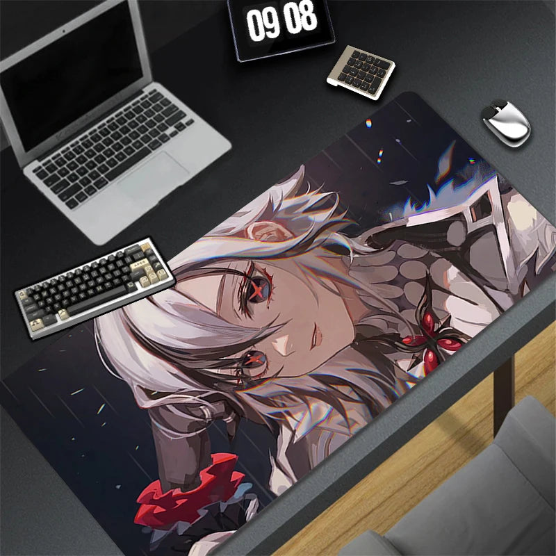 Genshin Impact Arlecchino Mouse Pad Anime Cartoon Girl Keyboard Rug PC Gaming Accessories Mousepad Laptop Speed Desk Mat Carpet