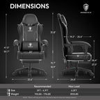 Dowinx Gaming Chair with Pocket Spring Cushion, Ergonomic Game Chair with Massage Lumbar Support and Footrest for Adults