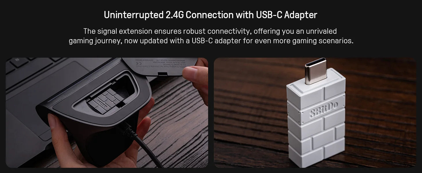 8BitDo Ultimate 2 Wireless Controller, Bluetooth/USB/2.4G Gamepad withTMR Joysticks、Charging Dock for PC,Windows 10,11, Android