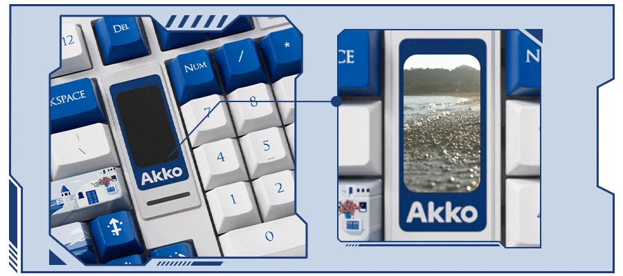Akko 5098B Santorini Mechanical Keyboard – 96 Keys, Wireless, TFT Screen & Vertical Knob, Hot-Swappable, RGB Backlit, Gasket Mount