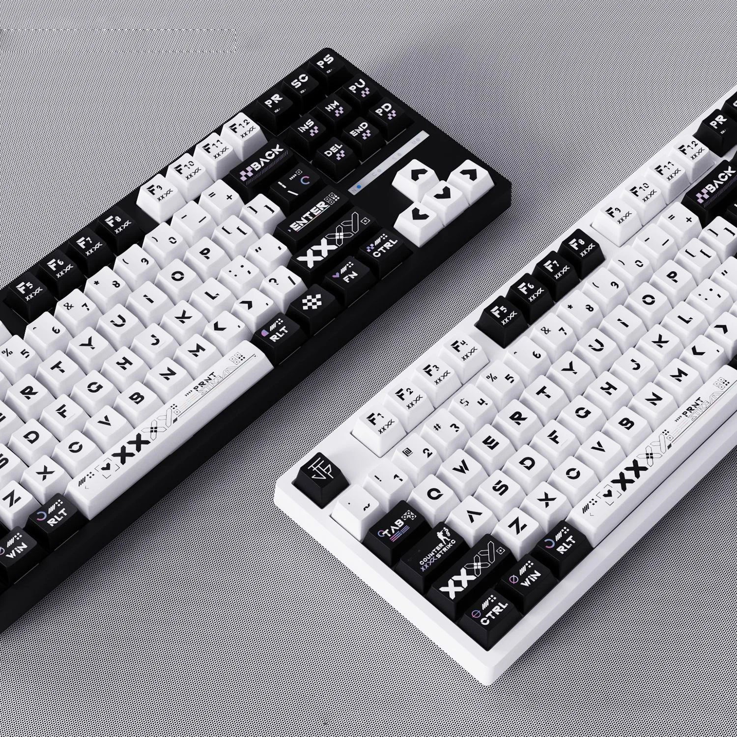 130 Keys Printstream PBT Keycaps – Cherry Profile, 5-Side Dye-Sublimation, for Gateron MX Switches Mechanical Gaming Keyboard