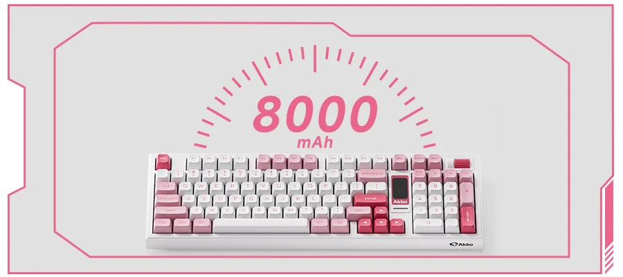 Akko 5098B Prunus Lannesiana Mechanical Keyboard – 96 Keys, Wireless, TFT Screen & Vertical Knob, Hot-Swap, RGB, Gasket Mount