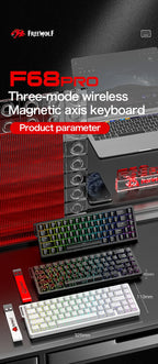 Magnetic Switch Gaming Keyboard – Attack Shark X68HE / FreeWolf F68 / F68 Pro, 8K Wired / 1K Wireless, RGB, Rapid Trigger, Hall Effect