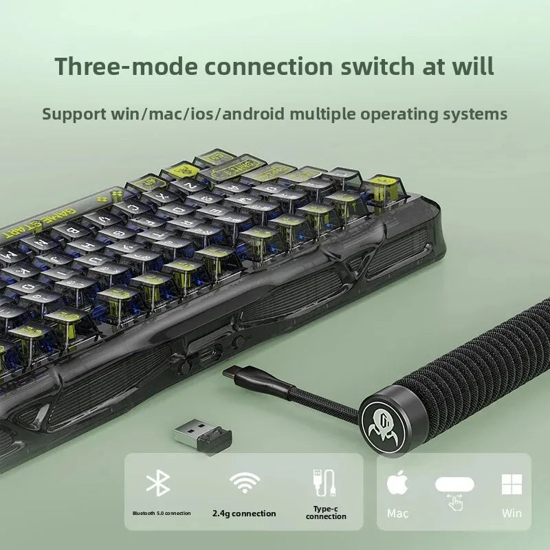 GravaStar Cocoon-Break 75 Mechanical Keyboard – 75% Layout, Tri-Mode Wireless, Transparent Shell, Gasket Mount, Hot-Swap, Esports Gaming