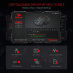 Redragon M913 Gaming Mouse – 16,000 DPI RGB Optical Gamer Mouse, Wired & 2.4GHz Wireless, 16 Programmable Buttons, Black/White