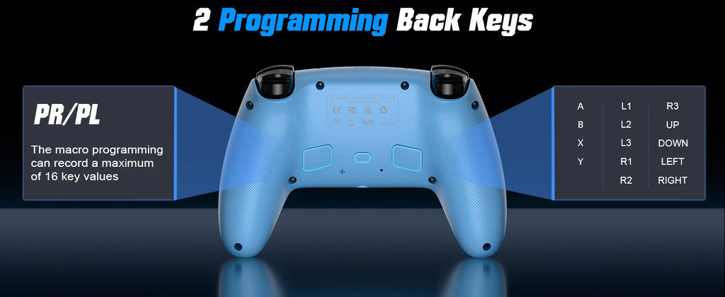 Controller for PS5/Playstion 5 Pro/Slim/PC Wireless Gamepad Hall Effect Trigger RGB Turbo Vibration Programmable Button Joystick