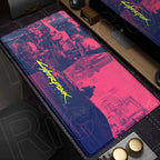 900x400mm HD Print Anime C-Cyberpunks Style Keyboard Mousepad XXL Large Computer Gamer Stitch Edge Rubber Non-slip Base Desk Mat